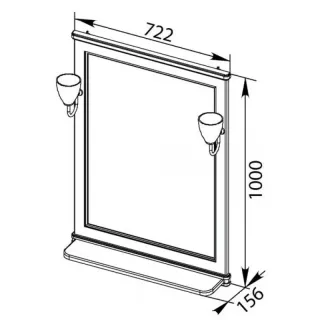 Зеркало Aquanet Валенса 180298 70 см чёрный краколет/серебро